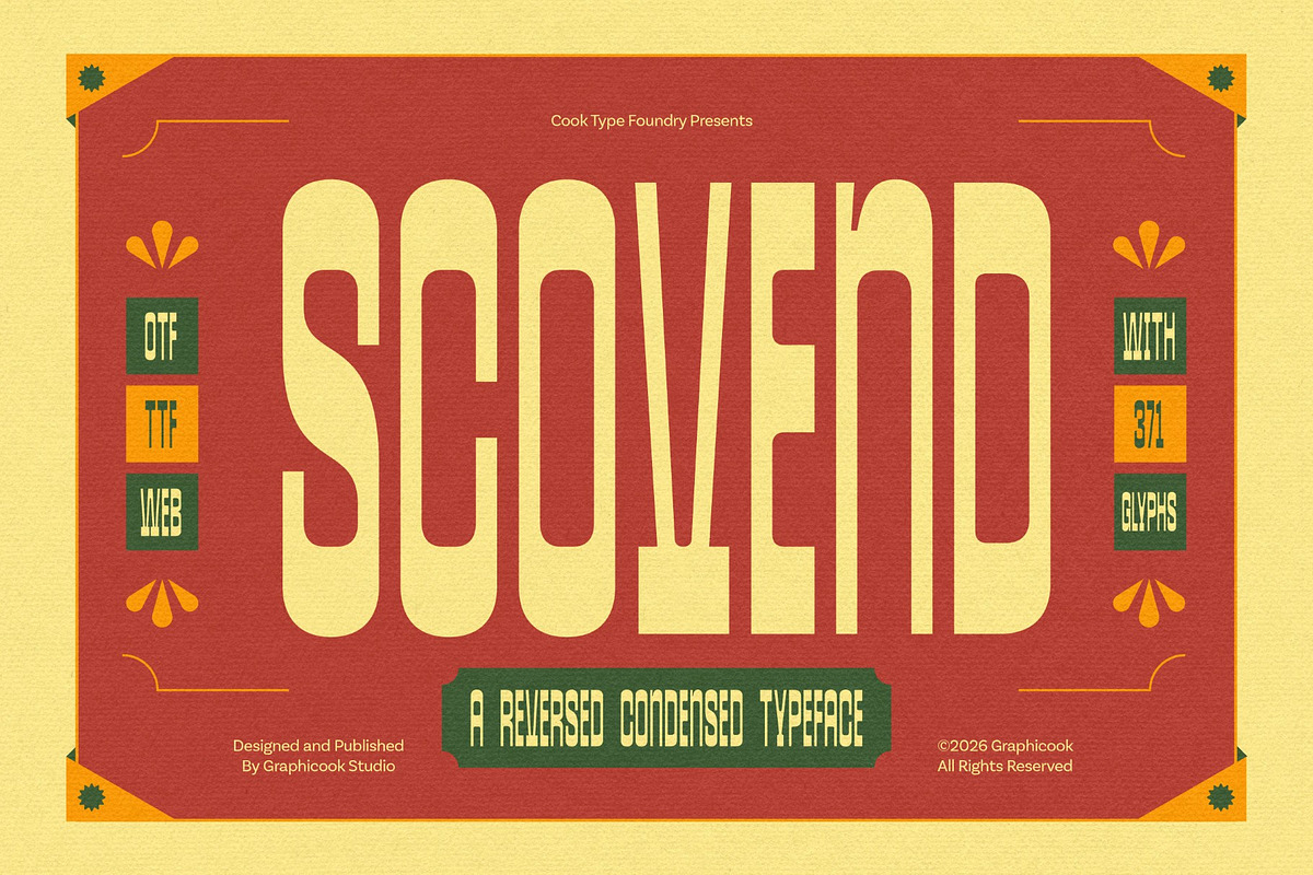 Scovend, a Sans Serif Font by graphicook (Photo 1 of 10)