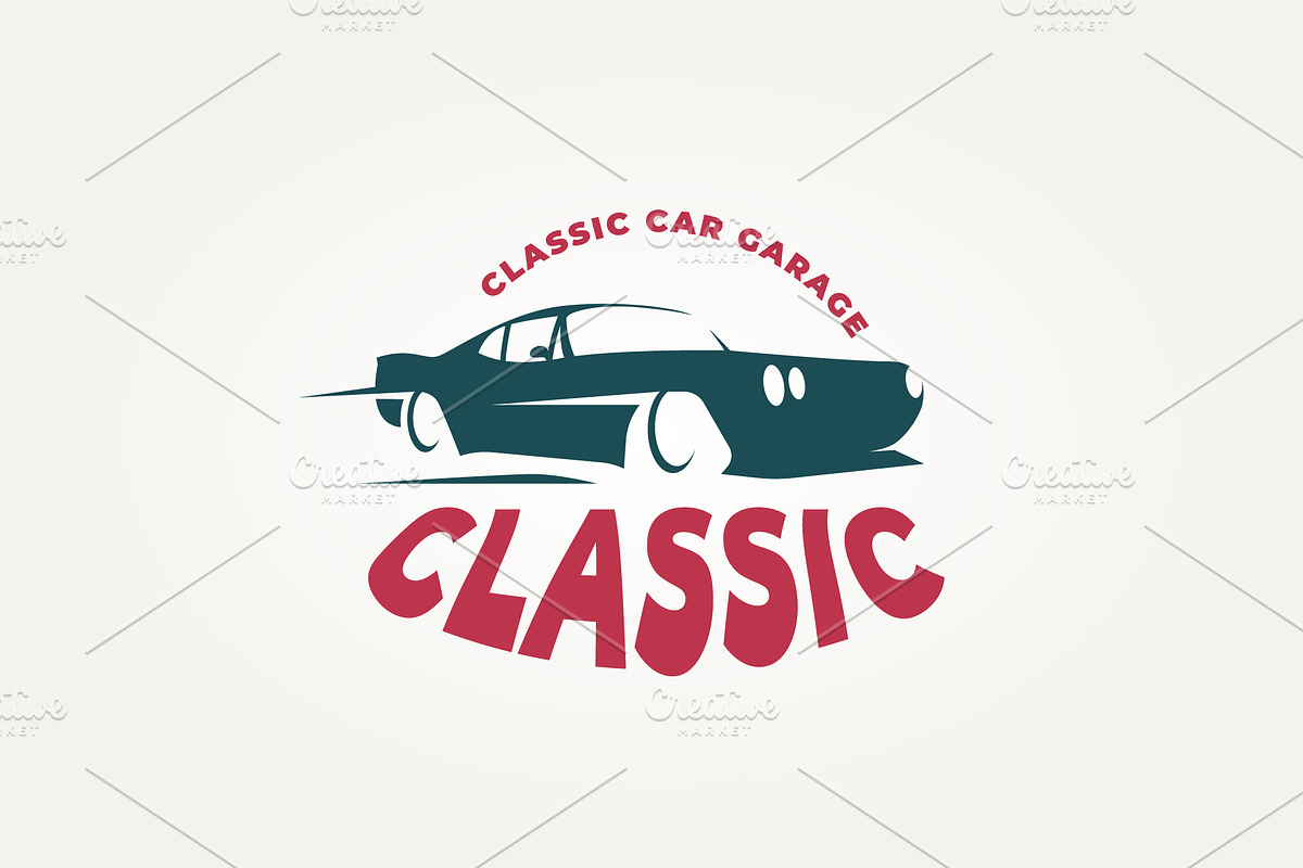 classic car garage icon logo design, a Branding & Logo Template by Blazybone