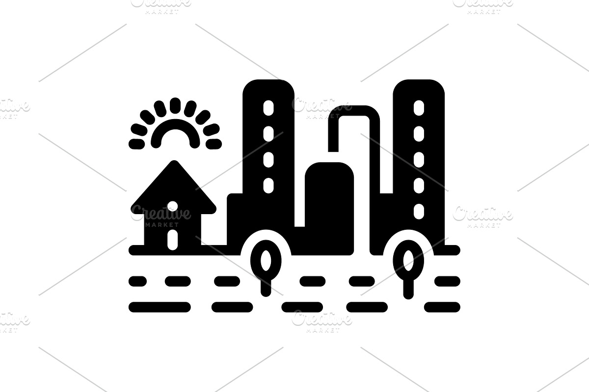 Township colony solid icon, a Solid Icon by Creative priyanka