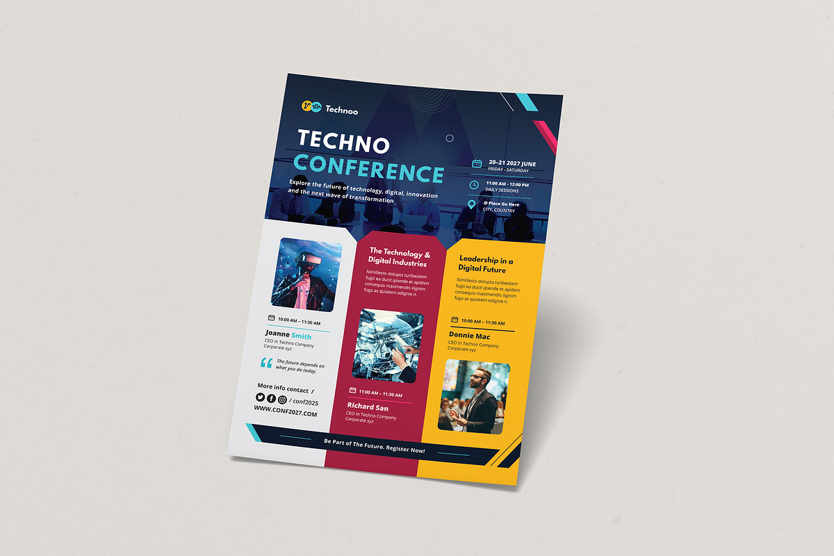 Technology Conference Flyer Template, a Flyer Template by Creativity-Design (Photo 1 of 3)