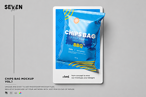 Chips Bag Package Advertising Mockup, an Advertising Mockup by Se٧enStudio