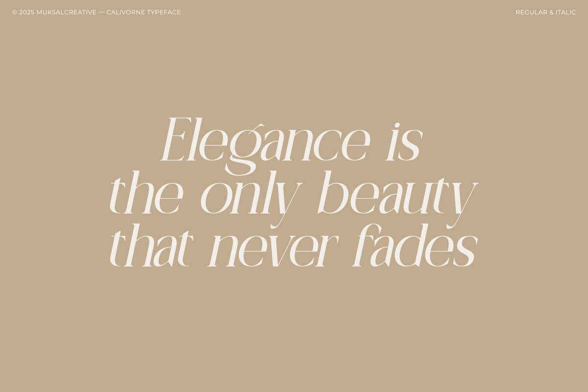 Calivorne - Modern Elegant Serif, a Serif Font by Muksal Creative (Photo 8 of 11)