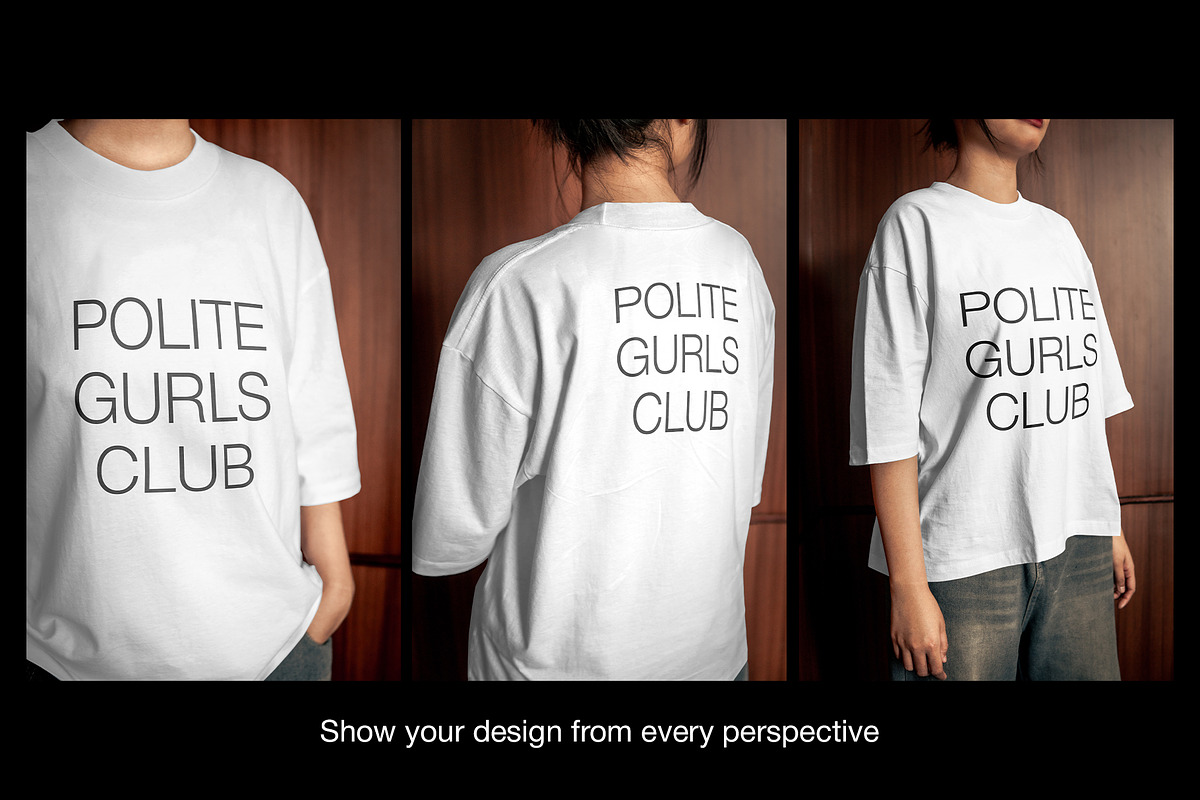 Boxy T-Shirt Mockup w/ Model, a Shirt Mockup by Mocktopia (Photo 5 of 10)