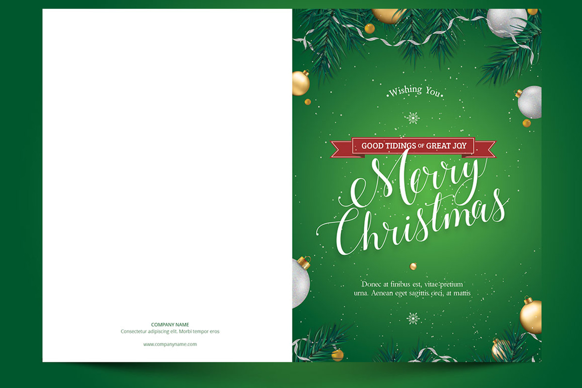 Green Christmas Greeting Card, a Card Template by Godserv Designs (Photo 5 of 6)
