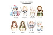 Watercolor Saints Clipart, an Illustration by CharmClipart (Thumbnail 2 of 7)
