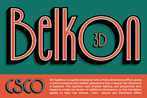 Belkon 3D, a Font by Craft Supply Co.