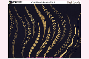 49 GOLD THREAD 2 Procreate Brushes