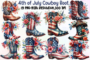 Watercolor 4th of July Cowboy Boot C, an Illustration by Sublimation Artist (Thumbnail 1 of 6)