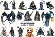 Grim Reaper Halloween Bundle, an Illustration by Pixels.Craft (Thumbnail 1 of 7)