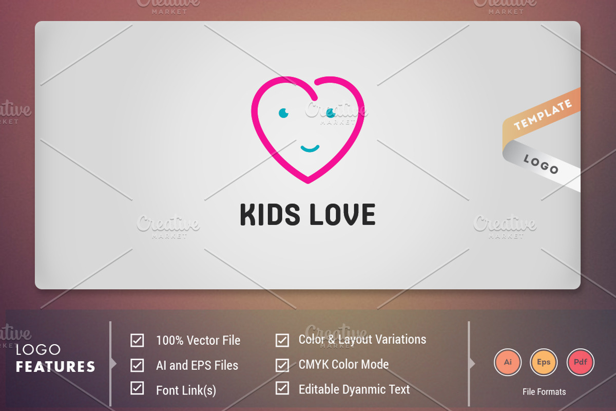 Kids Love - Logo Template, a Branding & Logo Template by DynamikMedia (Photo 1 of 5)