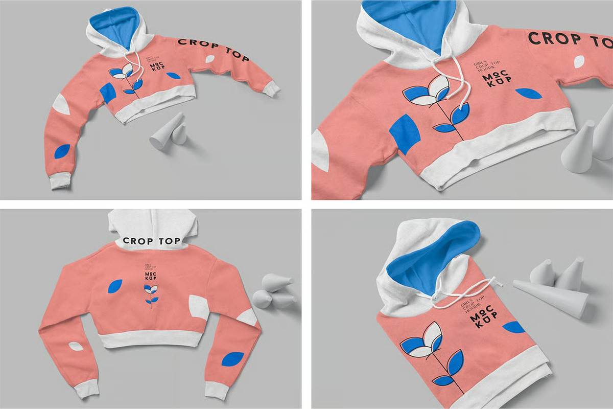 Crop Top Hoodie Mockups, a Hoody Mockup by megostudi0 (Photo 1 of 6)