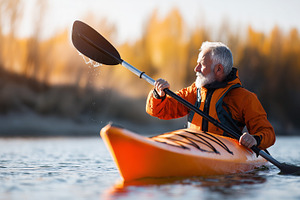 Active senior man with a gray beard, a Sports & Recreation Photo by MistyDay