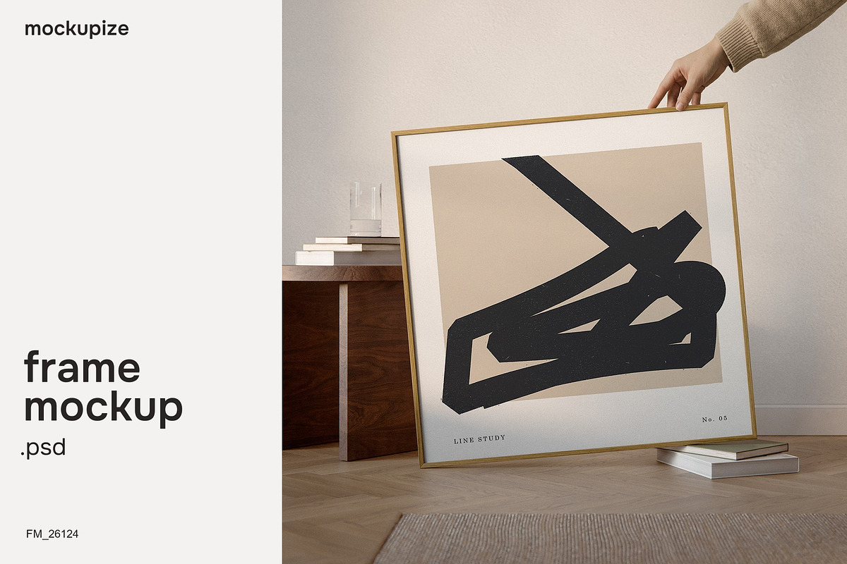Square Person Holding Frame Mockup, a Household Mockup by mockupize (Photo 1 of 7)