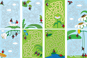 Set 126 - 8 Ladybug mazes, an Illustration by Little Bird (Thumbnail 2 of 4)