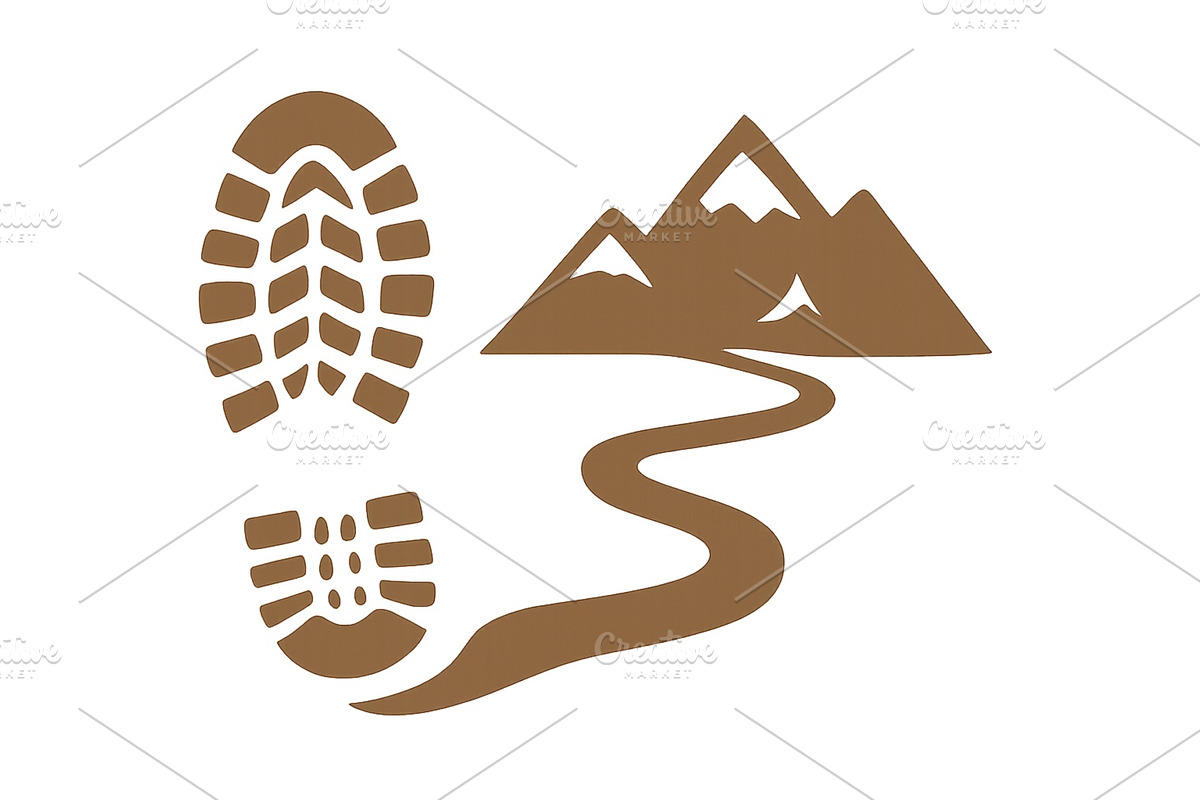 Stylized footprints beside a winding, a Sport Illustration by ZinetroN