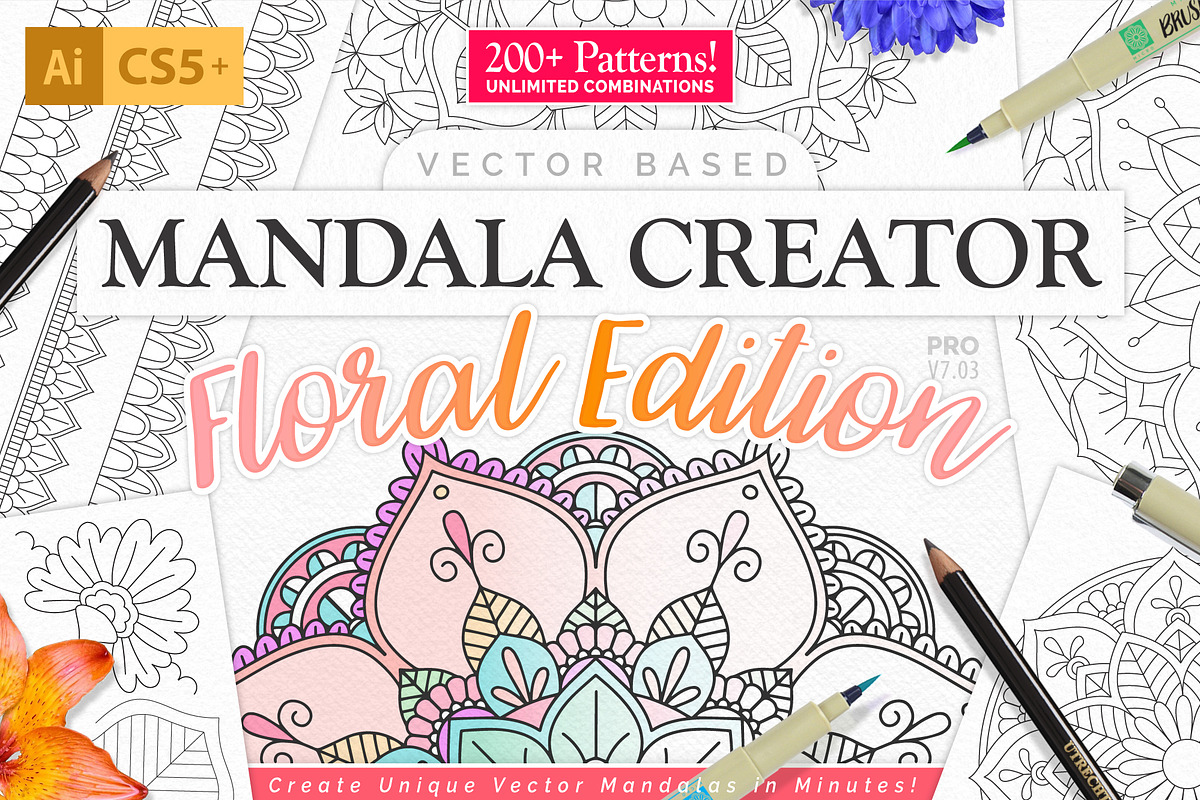 Mandala Creator - Floral Edition, a Plug-in Add-On by Drifter Studio (Photo 2 of 5)