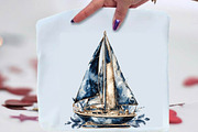 Watercolor Nautical Coastal Clipart, an Illustration by SVGArt (Thumbnail 6 of 9)