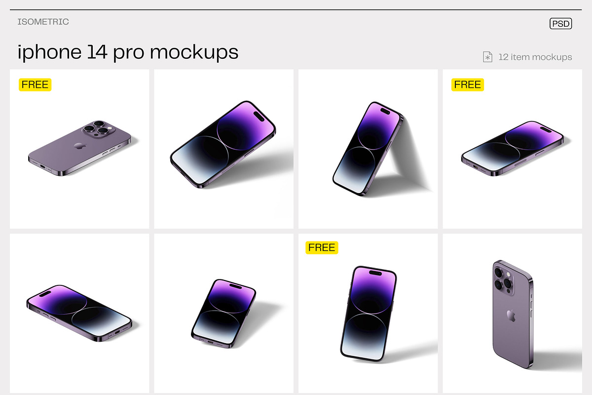 iPhone 14 pro mockups v2, an iPhone Mockup by Creatoom (Photo 9 of 12)
