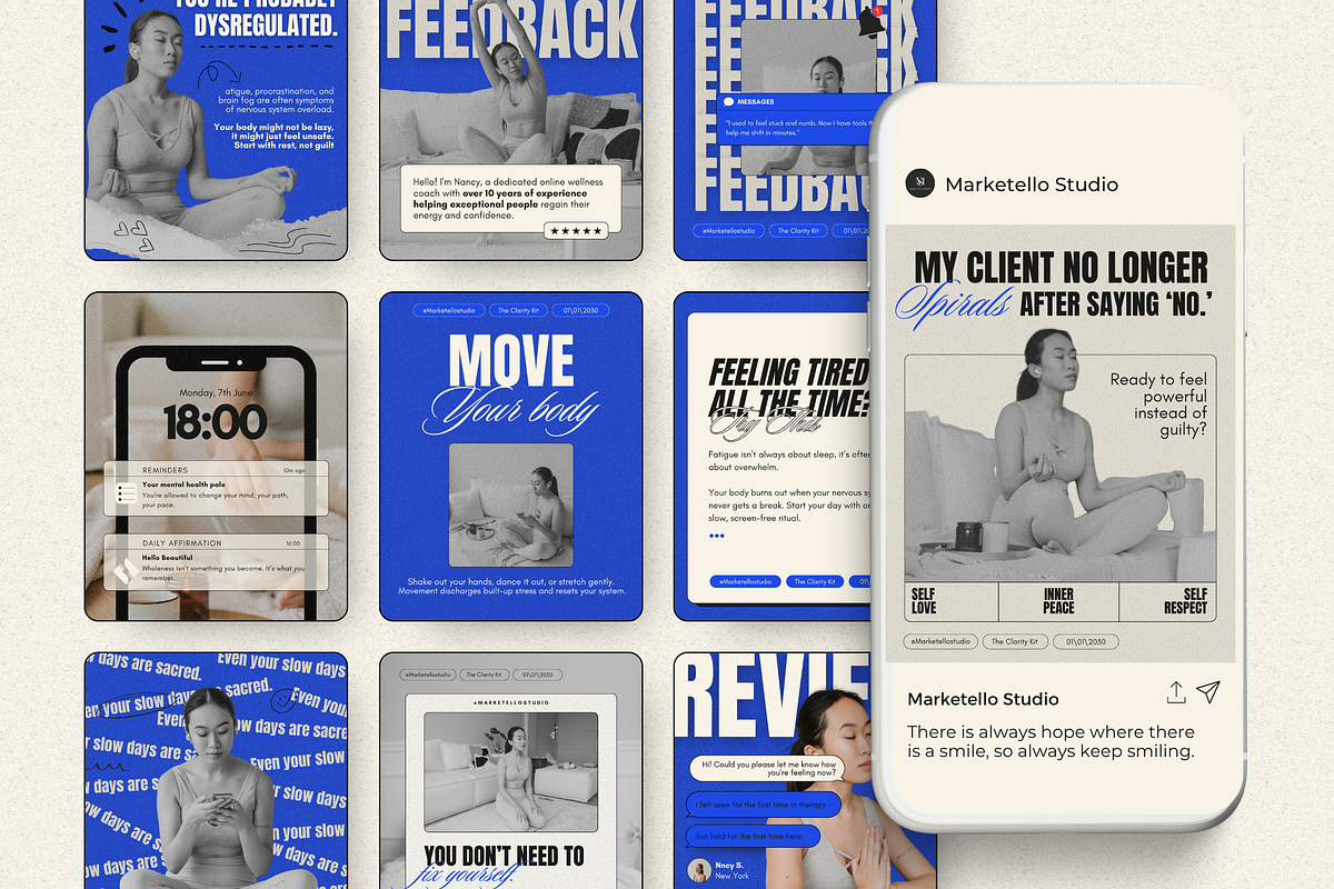 100 Instagram Post Templates I CANVA preview 3