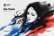 Ink Mania Photoshop Brushes, a Brush Add-On by brushapes.com (Thumbnail 1 of 10)