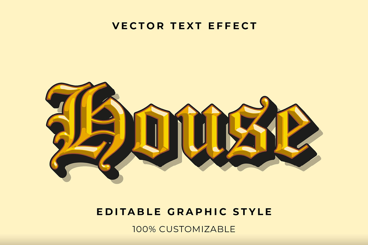 Golden Gothic Text Effect
