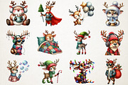 Quirky Christmas Reindeer Clip Art, an Illustration by RobertsArt (Thumbnail 2 of 7)