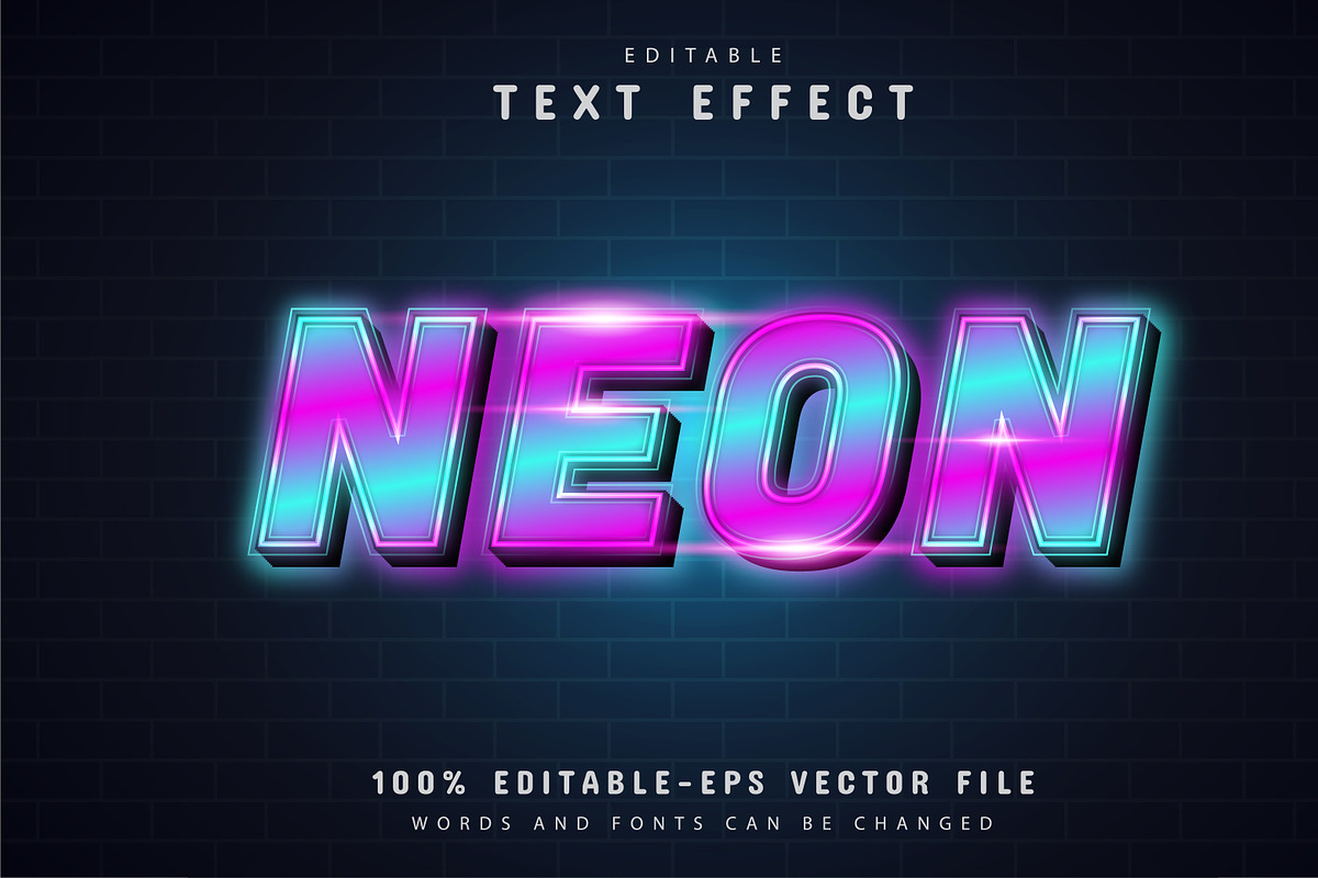 40 Neon text effect editable Vol 2, a Plug-in Add-On by Aglonemadesign (Photo 12 of 25)