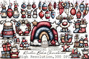 Rustic Boho Christmas Clipart, an Illustration by Sublimation Artist (Thumbnail 1 of 6)