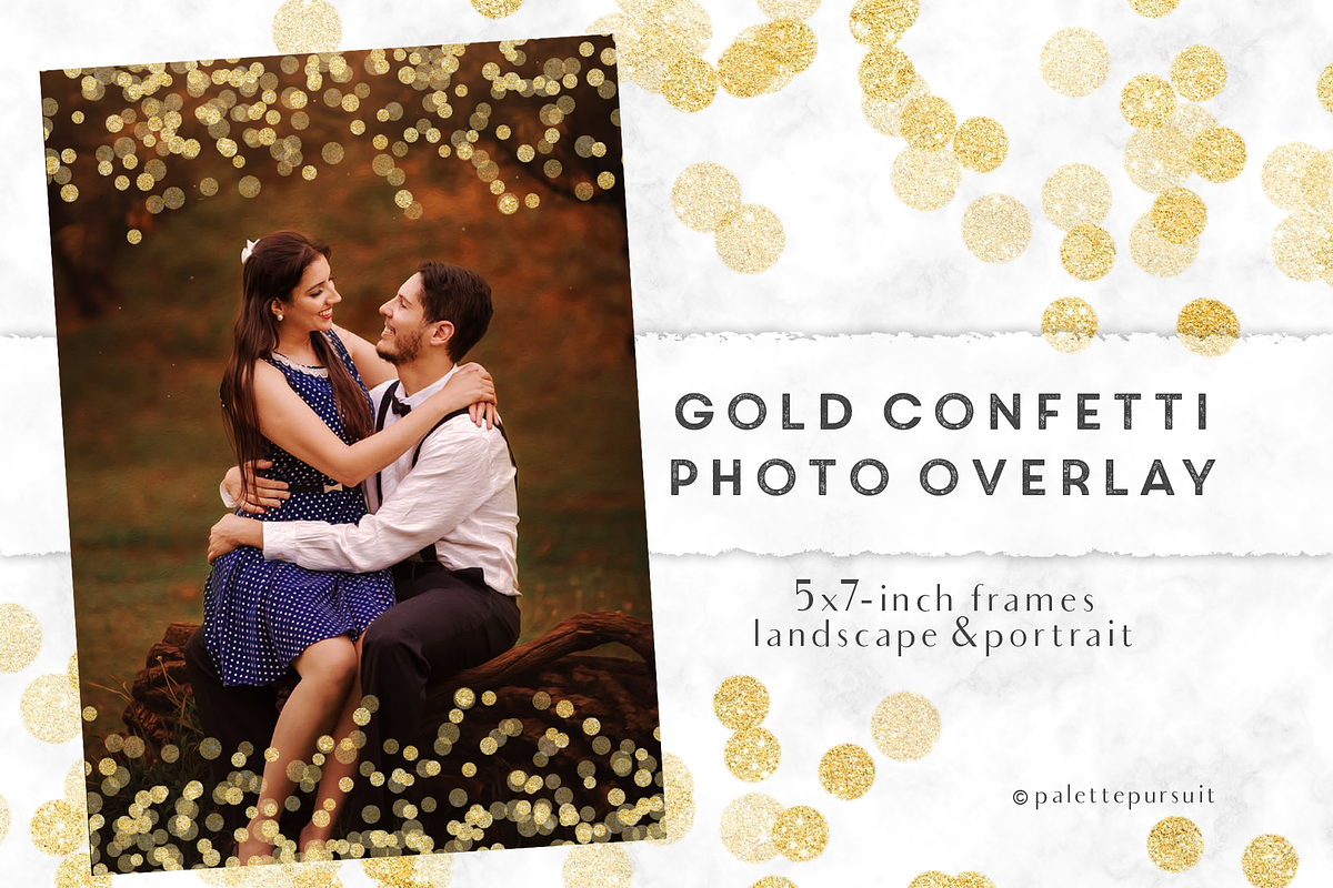 Gold confetti frames, photo overlay, a Texture Graphic by Palette Pursuit (Photo 1 of 4)