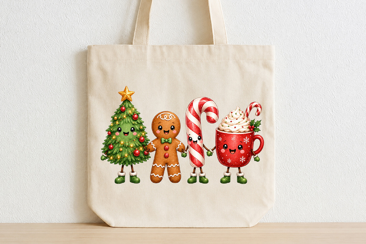 Cute Christmas Characters Doodle PNG, a Seasonal Illustration by CraftArtStudio (Photo 2 of 4)
