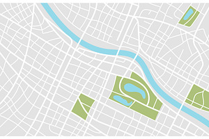 Big city map gray colors, an Illustration by SkyVectors