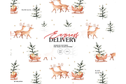 Christmas delivery reindeer pattern, a Pattern Graphic by Milatoo (Thumbnail 1 of 4)