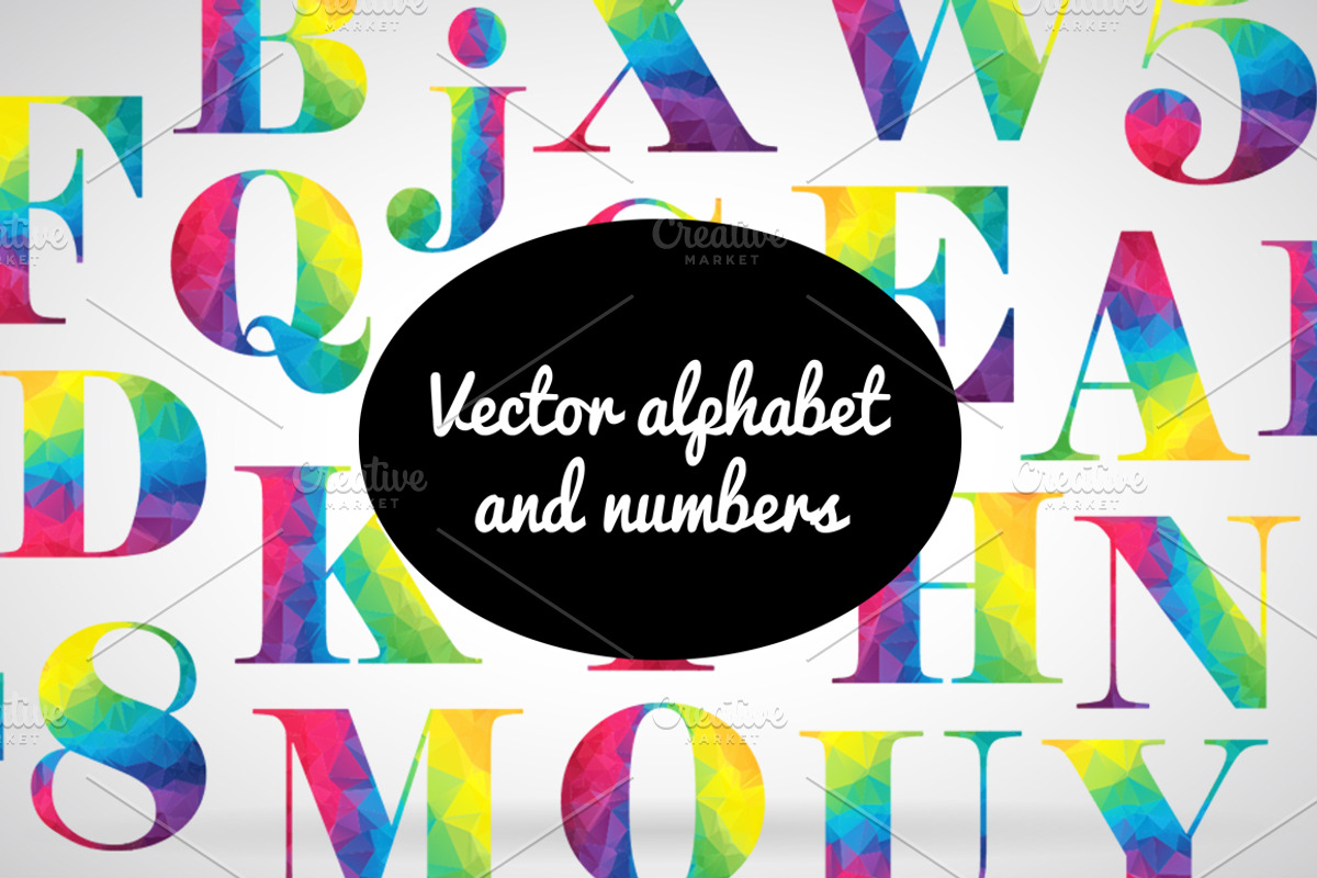 Rainbow polygonal alphabet, a Decorative Illustration by A.Lila (Photo 1 of 4)