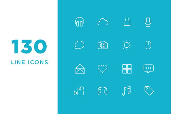 Vector Line Icons And Font