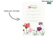 Wild Flowers Wedding Invitation, a Card Template by SandraGraphicDesign (Thumbnail 5 of 8)