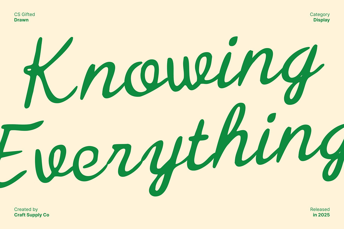CS Gifted Drawn, a Script Font by Craft Supply Co. (Photo 2 of 8)