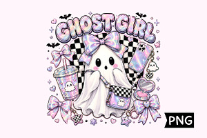 Coquette Ghost Girl PNG, a Seasonal Illustration by Creative Art
