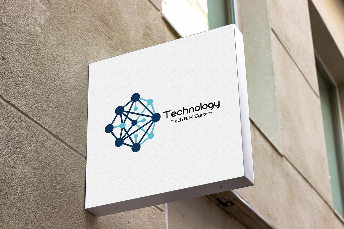 Technology logo, AI logo design, a Branding & Logo Template by YUDesignStore (Photo 2 of 5)