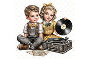 Record Playing Clipart JPG, a Person Illustration by Memories By Lea (Thumbnail 8 of 17)