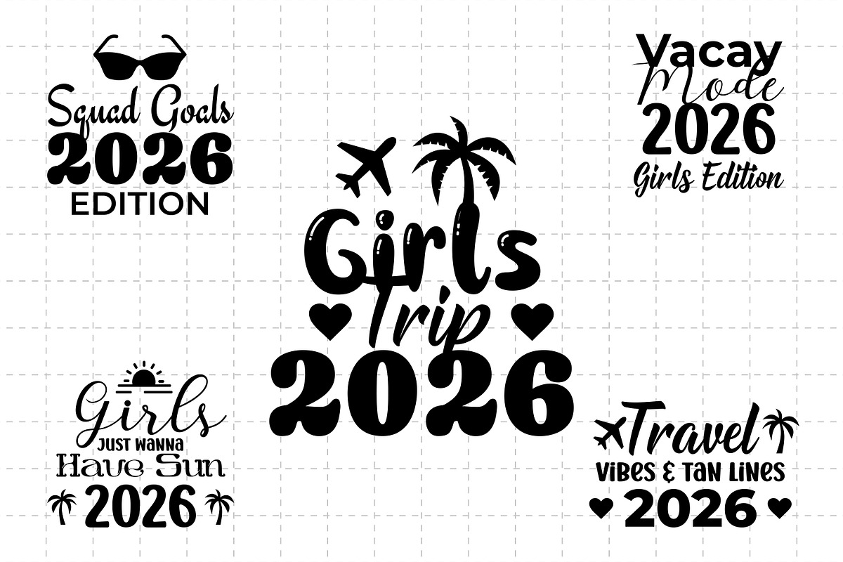 Girls Trip 2026 SVG Bundle, a Graphic by M9 Design (Photo 3 of 14)