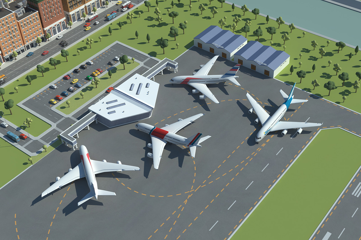 Realistic Lowpoly Simple City VR/AR, an Environmental 3D Model by NOMODOL (Photo 33 of 59)