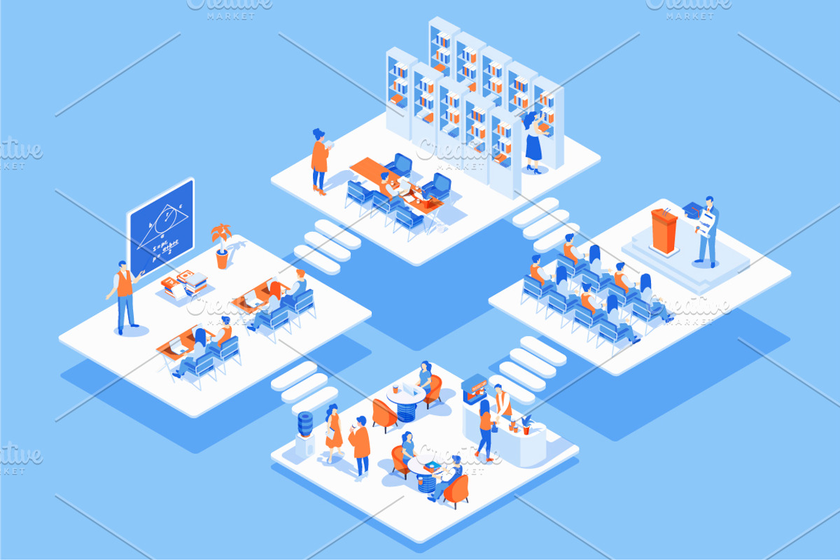 Isometric Office Illustrations Pack, a Work Illustration by alexdndz