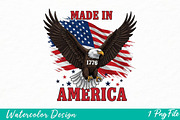 Made in 1776 America, 4th of July, an Illustration by Watercolor design (Thumbnail 1 of 3)