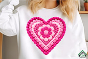 Faux Yarn Crochet Valentine Heart, an Illustration by Craft Nest (Thumbnail 4 of 8)