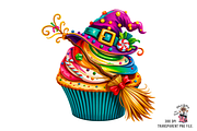 Witch Cupcake PNG Bundle, a Graphic by Clipart Studio (Thumbnail 2 of 11)