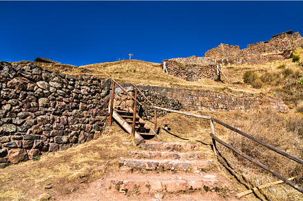 Inca ruins at Pisac in Peru, an Architecture Photo by Leonid Andronov