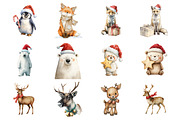 Christmas Animals Clipart, an Illustration by Design Market (Thumbnail 2 of 3)