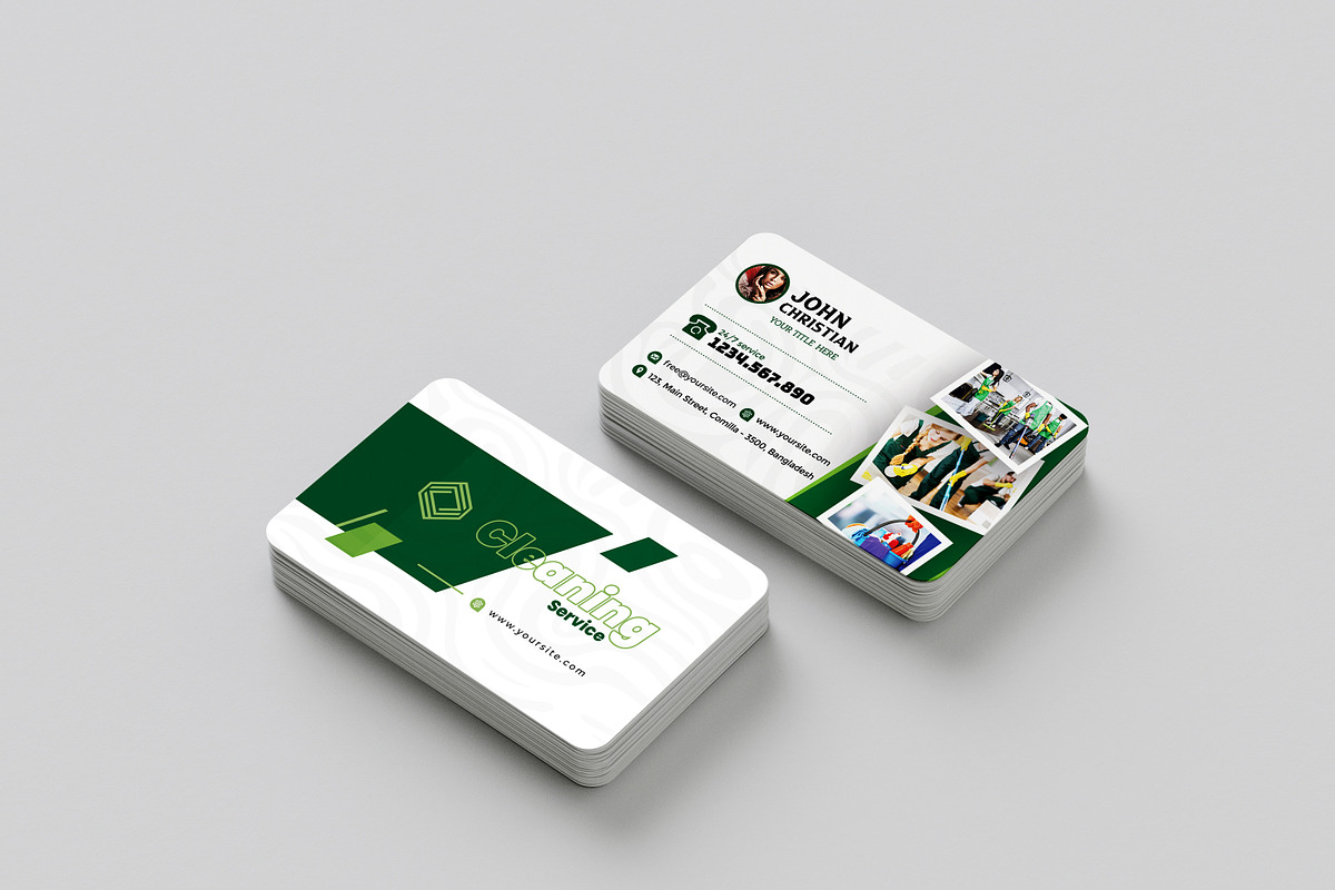 Cleaning Service Business Card, a Brochure Template by GreenPixi (Photo 4 of 4)