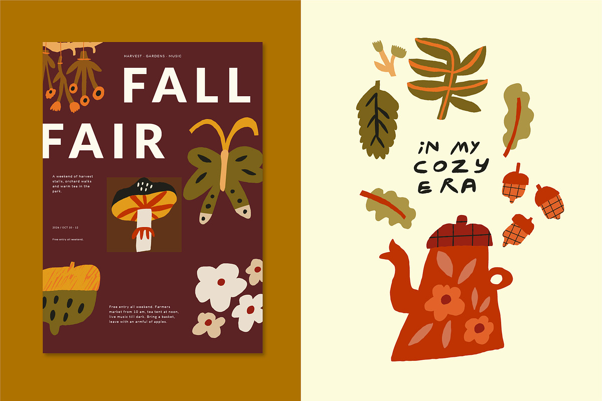 Autumn Blocks Fall Elements Clipart, a Seasonal Illustration by Olia (Photo 23 of 28)