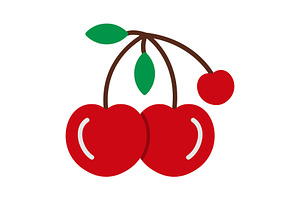 Cherry Flat Icon, an Icon by Pexelpy